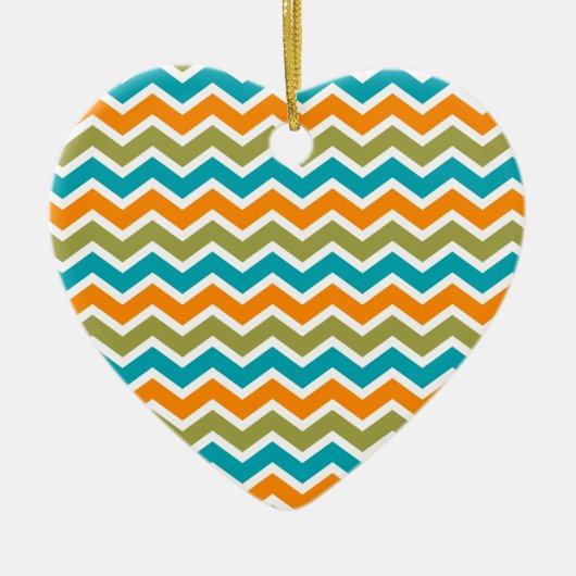 Peacock Vibrant Tribal Zigzag Keramisch Ornament (Voorkant)