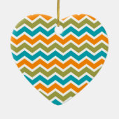 Peacock Vibrant Tribal Zigzag Keramisch Ornament (Achterkant)