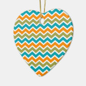 Peacock Vibrant Tribal Zigzag Keramisch Ornament (Links)