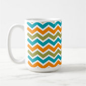 Peacock Vibrant Tribal Zigzag Koffiemok (Links)
