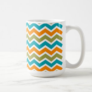 Peacock Vibrant Tribal Zigzag Koffiemok