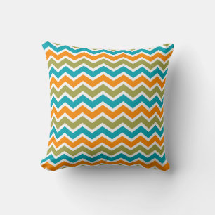 Peacock Vibrant Tribal Zigzag Kussen