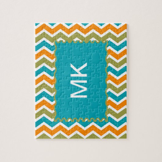 Peacock Vibrant Tribal Zigzag Legpuzzel (Verticaal)