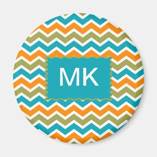 Peacock Vibrant Tribal Zigzag Magneet (Voorkant)