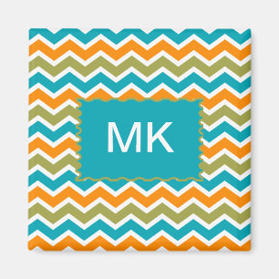 Peacock Vibrant Tribal Zigzag Magneet