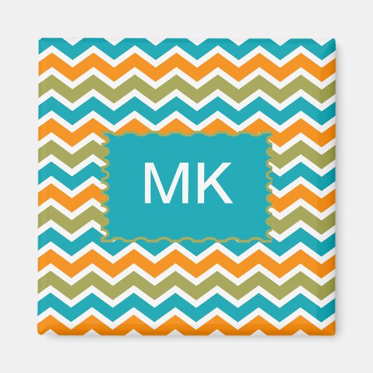 Peacock Vibrant Tribal Zigzag Magneet (Voorkant)