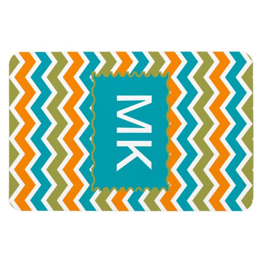 Peacock Vibrant Tribal Zigzag Magneet (Horizontaal)