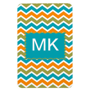 Peacock Vibrant Tribal Zigzag Magneet