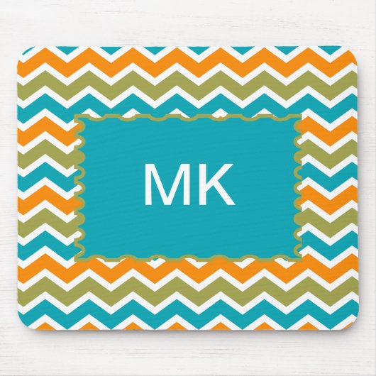 Peacock Vibrant Tribal Zigzag Muismat (Voorkant)