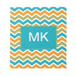 Peacock Vibrant Tribal Zigzag Notitieblok