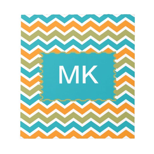 Peacock Vibrant Tribal Zigzag Notitieblok (Voorkant)