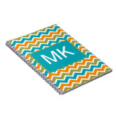 Peacock Vibrant Tribal Zigzag Notitieboek (Rechterzijde)