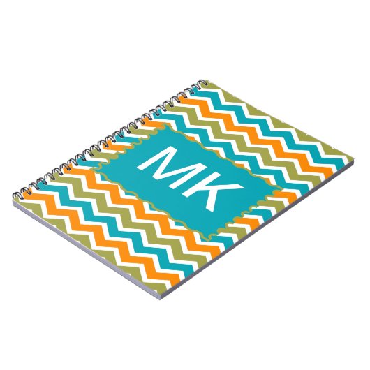 Peacock Vibrant Tribal Zigzag Notitieboek (Linkerzijde)