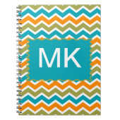 Peacock Vibrant Tribal Zigzag Notitieboek (Voorkant)