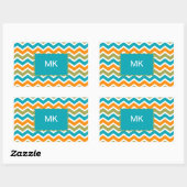 Peacock Vibrant Tribal Zigzag Rechthoekige Sticker (Vel)