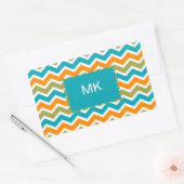 Peacock Vibrant Tribal Zigzag Rechthoekige Sticker (Envelop)