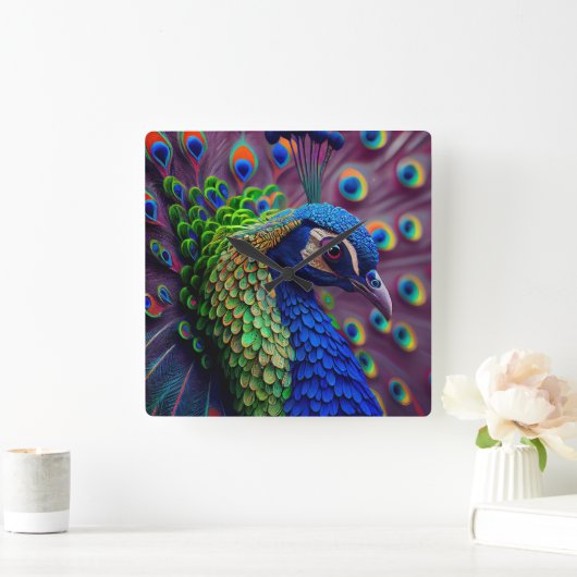 Peacock Vierkante Klok (Huis)