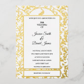 Peacock Vine Wedding Folie Invitation Folie Uitnodiging (Voorkant)