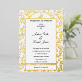 Peacock Vine Wedding Folie Invitation Folie Uitnodiging (Staand Voorkant)