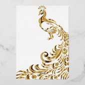 Peacock Vine Wedding Folie Invitation Folie Uitnodiging (Achterkant)