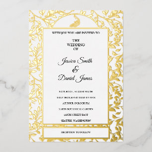 Peacock Vine Wedding Folie Invitation Uitnodiging