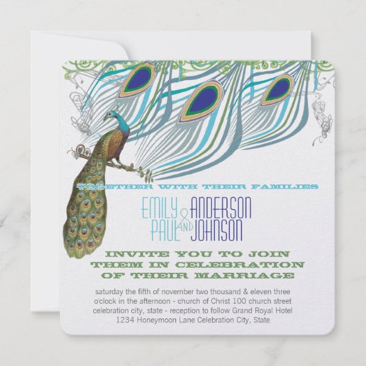 Peacock Vintage 3 Ververen met Peacock Kaart (Voorkant)