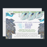 Peacock Vintage 3 Ververen met Peacock Kaart<br><div class="desc">Art Deco Peacock Tortelduifjes bruiloft uitnodigingen. Met 3 Peacock Feathers Top voor en midden en 2 Art Deco Art Nouveau Peacocks tegenover elkaar. Art Nouveau Peacock Bird Parade Wedding - bekijk meer Bird Products Paisley Peacock Colors of Fuchsia en Limoen Paisley Wedding Invitation - Paisley Peacock Colors Wedding Invitations, RSVP,...</div>