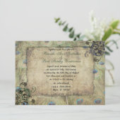 Peacock Vintage Weddenschap Kaart (Staand voorkant)