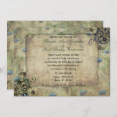 Peacock Vintage Weddenschap Kaart (Voorkant / Achterkant)