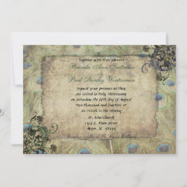 Peacock Vintage Weddenschap Kaart