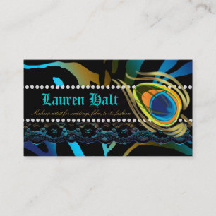 Peacock Visitekaartje haar salon nagelspa