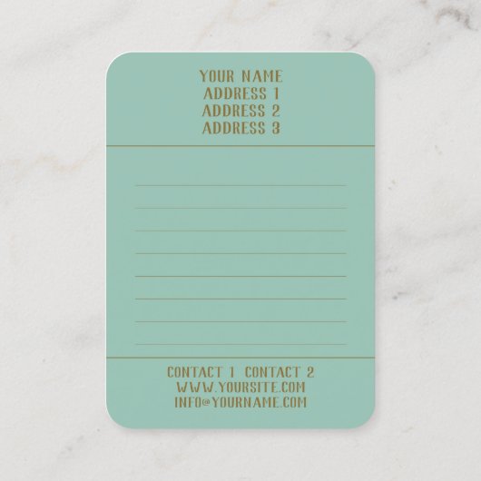 Peacock-Visitekaartje Visitekaartje (Achterkant)