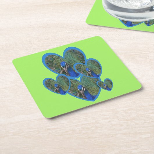 Peacock-vlakken in Onderzetter van het heetpatroon (Schuin)