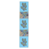 Peacock-vlakken met de Patroonloper van de Veer Medium Tafelloper (Voorkant)