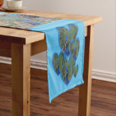 Peacock-vlakken met de Patroonloper van de Veer Medium Tafelloper (Voorbeeld)