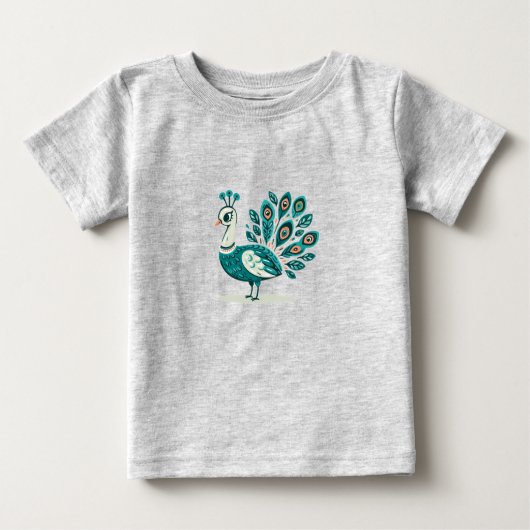 Peacock vogel Baby Fine Jersey T-shirt (Voorkant)