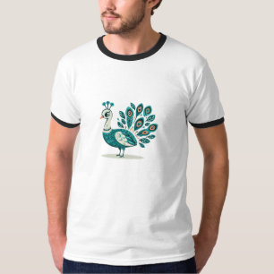 Peacock vogel Basic Ringer T-shirt
