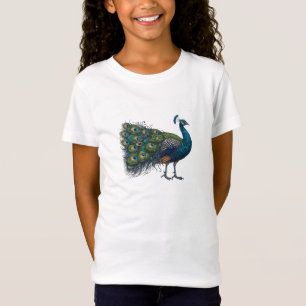 Peacock vogel Fijne Jersey T-Shirt
