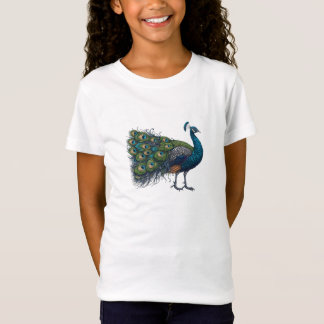 Peacock vogel Fijne Jersey T-Shirt