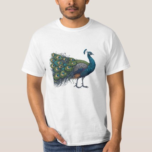 Peacock vogel waarde T-shirt (Voorkant)