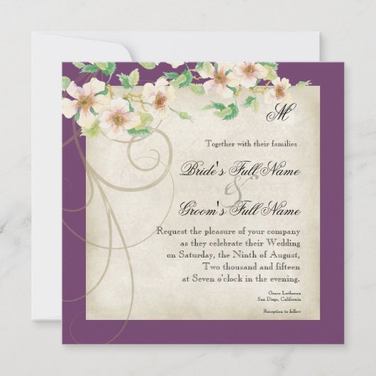 Peacock Vogelkooi - Uitnodiging voor bruiloft (Voorkant)