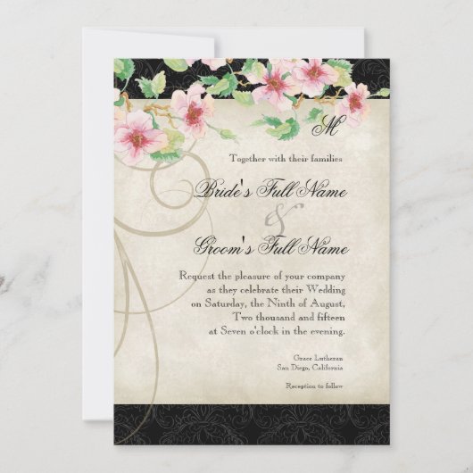 Peacock Vogelkooi - Uitnodiging voor bruiloft (Voorkant)