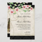 Peacock Vogelkooi - Uitnodiging voor bruiloft (Voorkant / Achterkant)