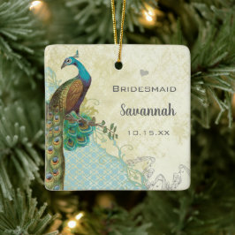 Peacock  vogelmeisje van Honor Bridesmaid Keramisch Ornament