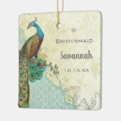 Peacock  vogelmeisje van Honor Bridesmaid Keramisch Ornament (Links)