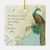 Peacock  vogelmeisje van Honor Bridesmaid Keramisch Ornament (Achterkant)
