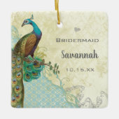 Peacock  vogelmeisje van Honor Bridesmaid Keramisch Ornament (Voorkant)