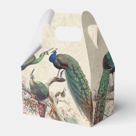  Peacock Vogels Wildlife Animals Favor Box Bedankdoosjes (Voorkant Zijde)