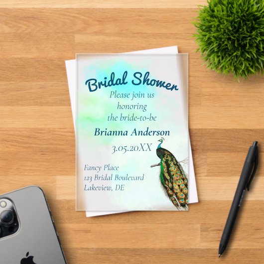  Peacock Vrijgezellenfeest Acryl Uitnodigingen (Insitu (Uitnodiging))