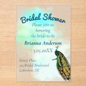  Peacock Vrijgezellenfeest Acryl Uitnodigingen (Voorkant)